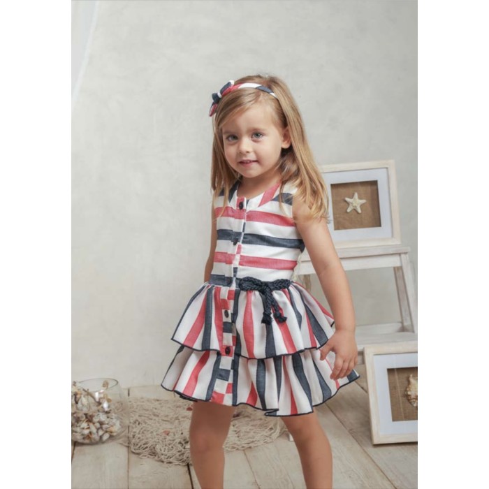 Vestido verano camisero infantil rayas marineras Formentera 22133 (Basmartí)