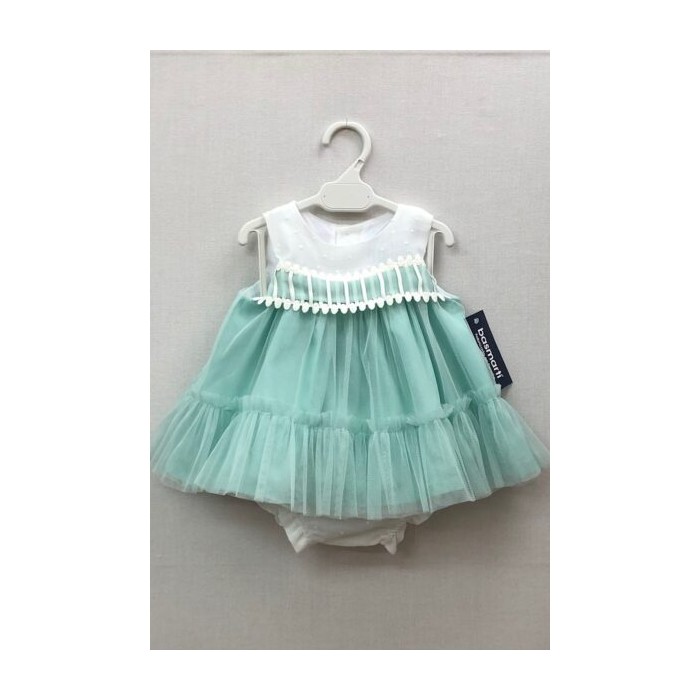 Basmarti vestido bebé crudo verde Tenerife 22100