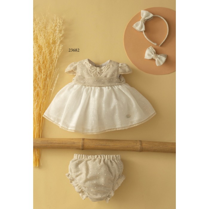 Basmartí conjunto vestido bebé niña Perla 23682