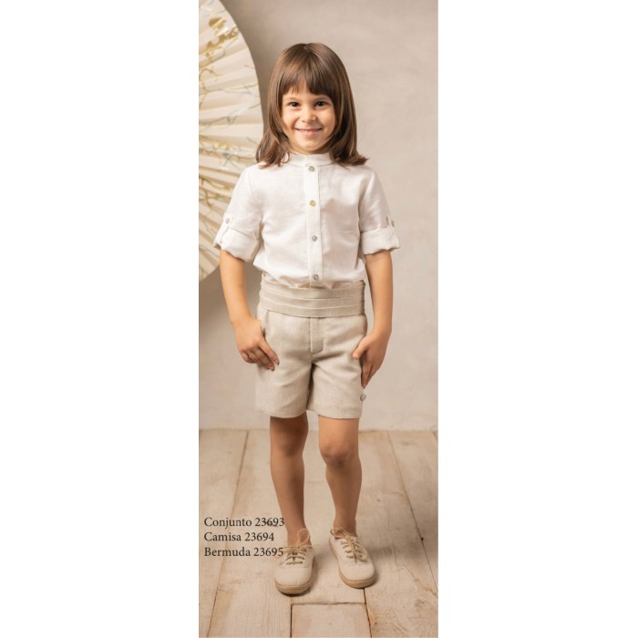 Basmartí conjunto ceremonia niño beige/piedra Perla23693