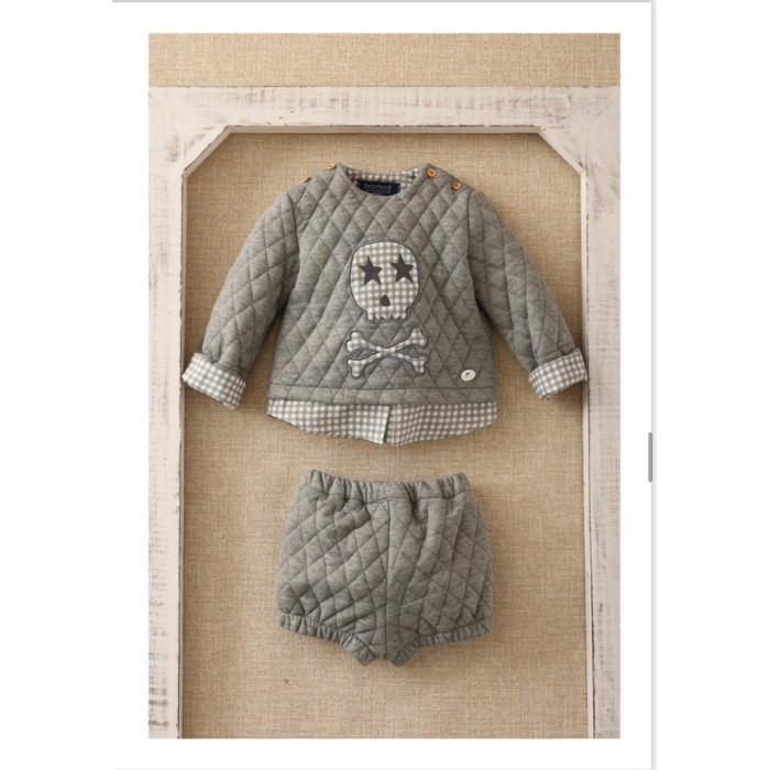 Basmarti conjunto niño en punto gris con calavera 22445