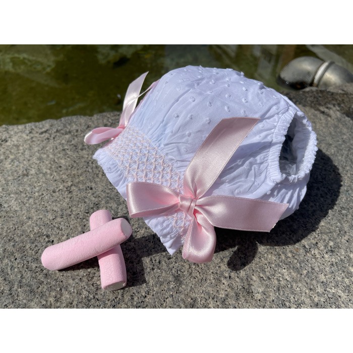 Sardon braguita plumeti algodón bebé callos rosa con lazos 22LA-418R