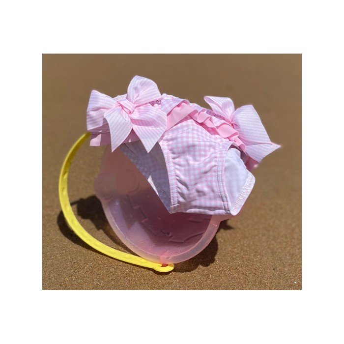 Bañador culetín bebé niña cuadrito vichy rosa (Sardón) 22AP-900