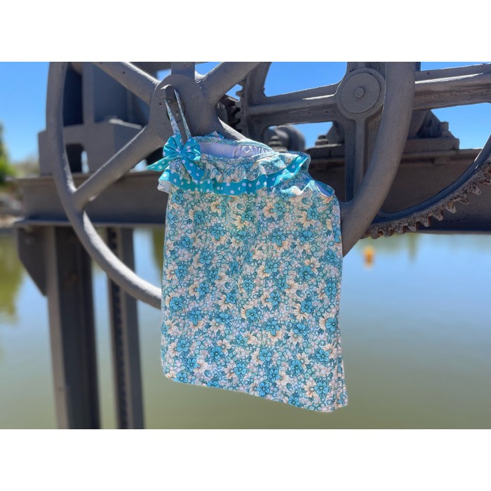 Sardon vestido bebé niña baño turquesa flor y lunar Volkswagen 22AP-859
