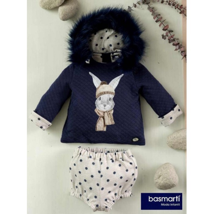 Basmarti invierno conjunto bebé niño conejo azul 23164 colección “Hielo”