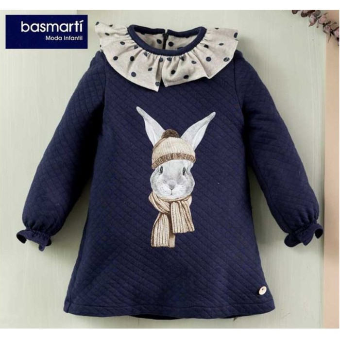 Basmarti invierno vestido niña conejo azul 23172 colección “Hielo”