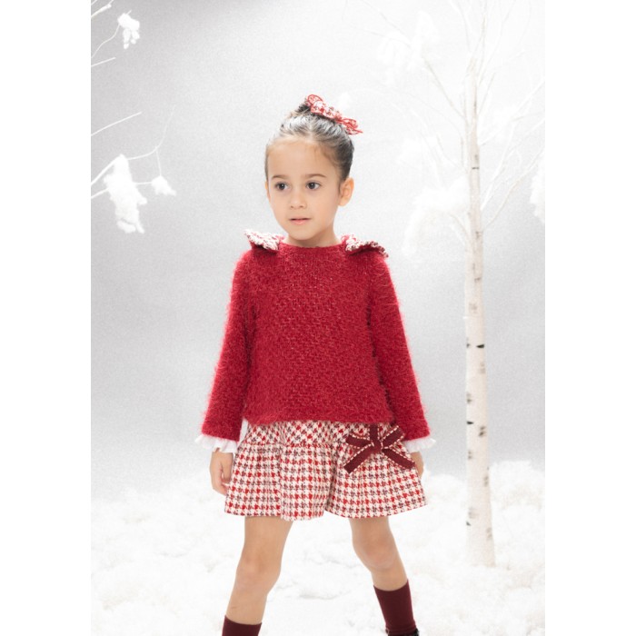 Vestido rojo niña colección El Prado 25512 Basmarti