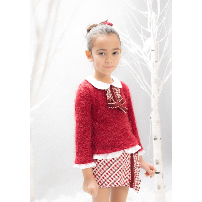 Sudadera niña roja colección El Prado 25513 Basmarti